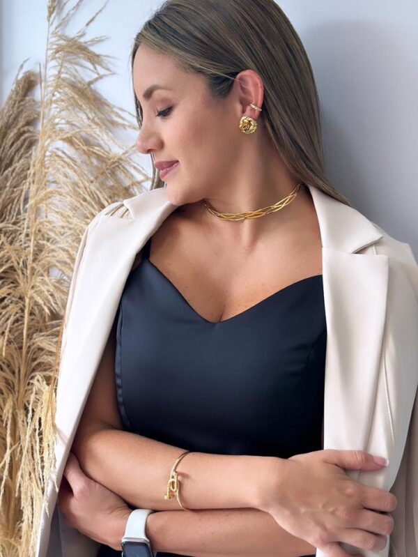 CHOKER JOYERIA TRENZADA BAÑO 24K