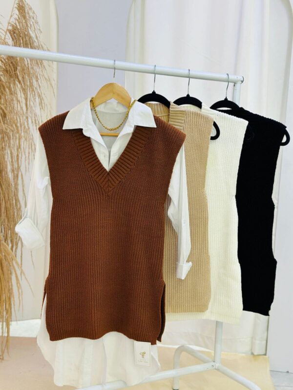 CHALECO TEJIDO LARGO